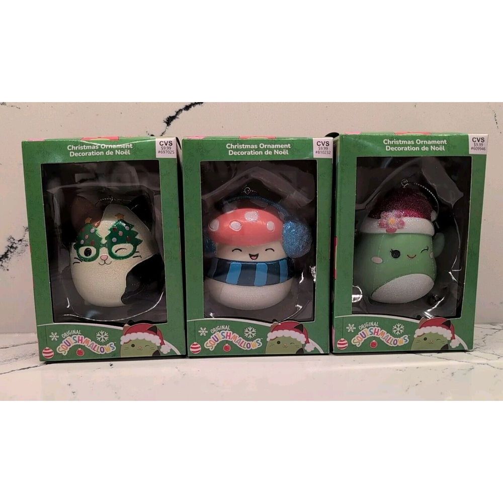 NEW ORIGINAL SQUISHMALLOWS CHRISTMAS KURT ADLER ORNAMENT Set Of 3